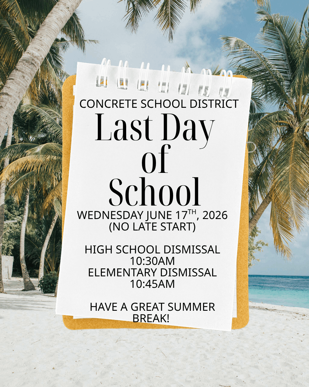last day of school flyer